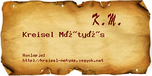 Kreisel Mátyás névjegykártya